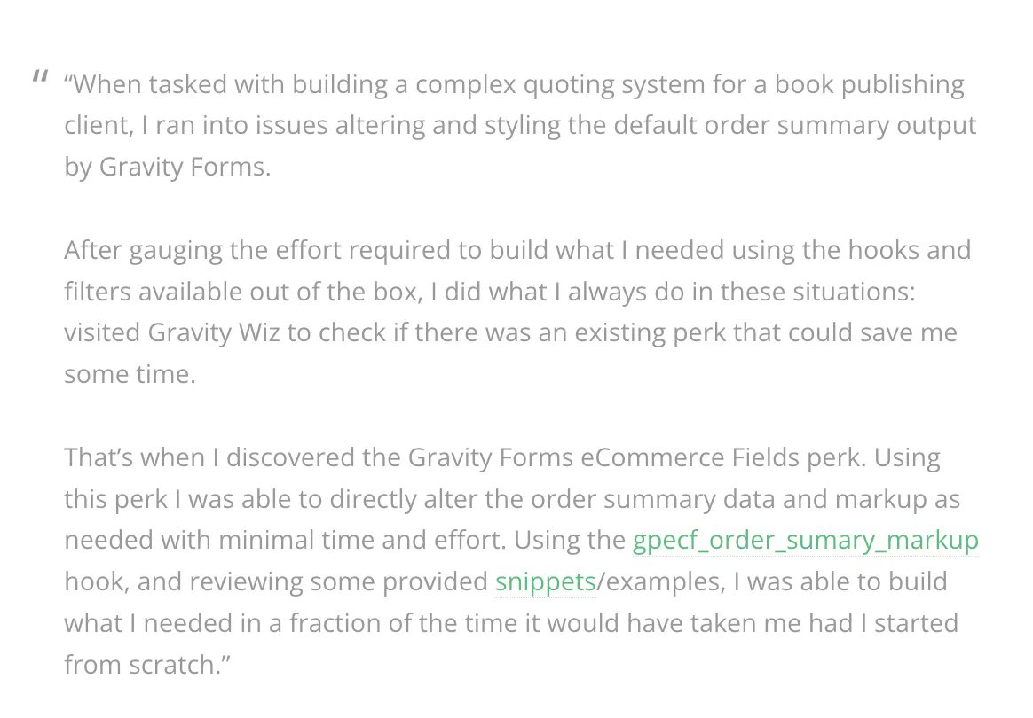 We love to share use cases that provide tasty bite-sized insight into what’s possible. 

Ryan Wilfong, Founder at Red Forest Studios, gave a quick shout out to GP eCommerce Fields, and it matches the part perfectly.

Read it:

gwiz.io/44oBkpt