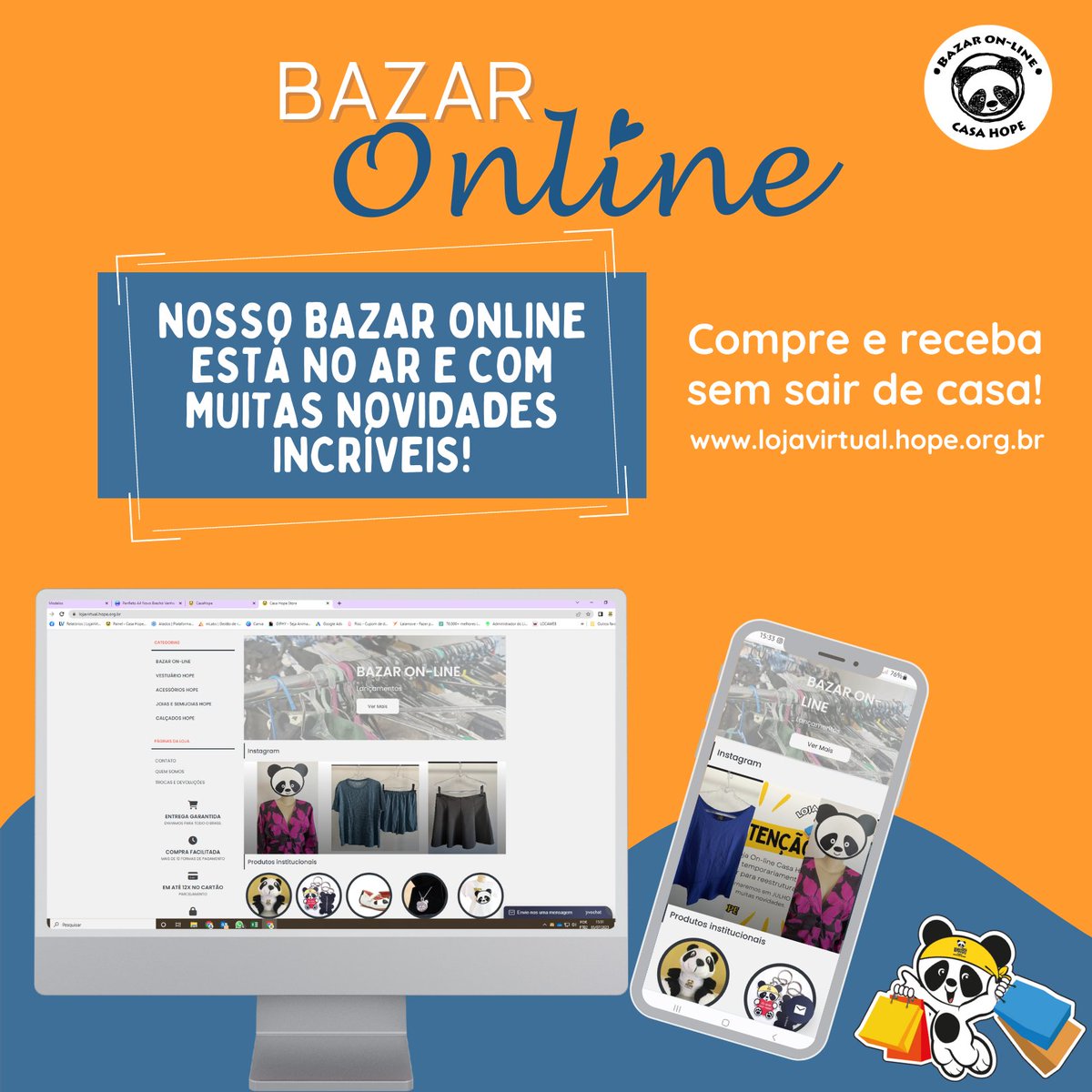 Nosso bazar online está de volta com peças incríveis!

Acesse nosso site e confira as novidades!
lojavirtual.hope.org.br

#casahope #cancerinfantil #amigosdopanda #criançascomcancer #doaçaocasahope