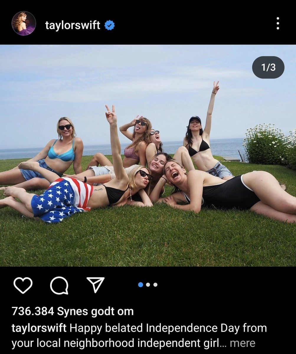 I feel like this is significant because it's her first personal Instagram post since 2020, that isn't about her birthday or her cat potentially being dead lol and she captioned it with "Independence Day" and not "4th of July" 🥺💗 I'm so happy she's happy!