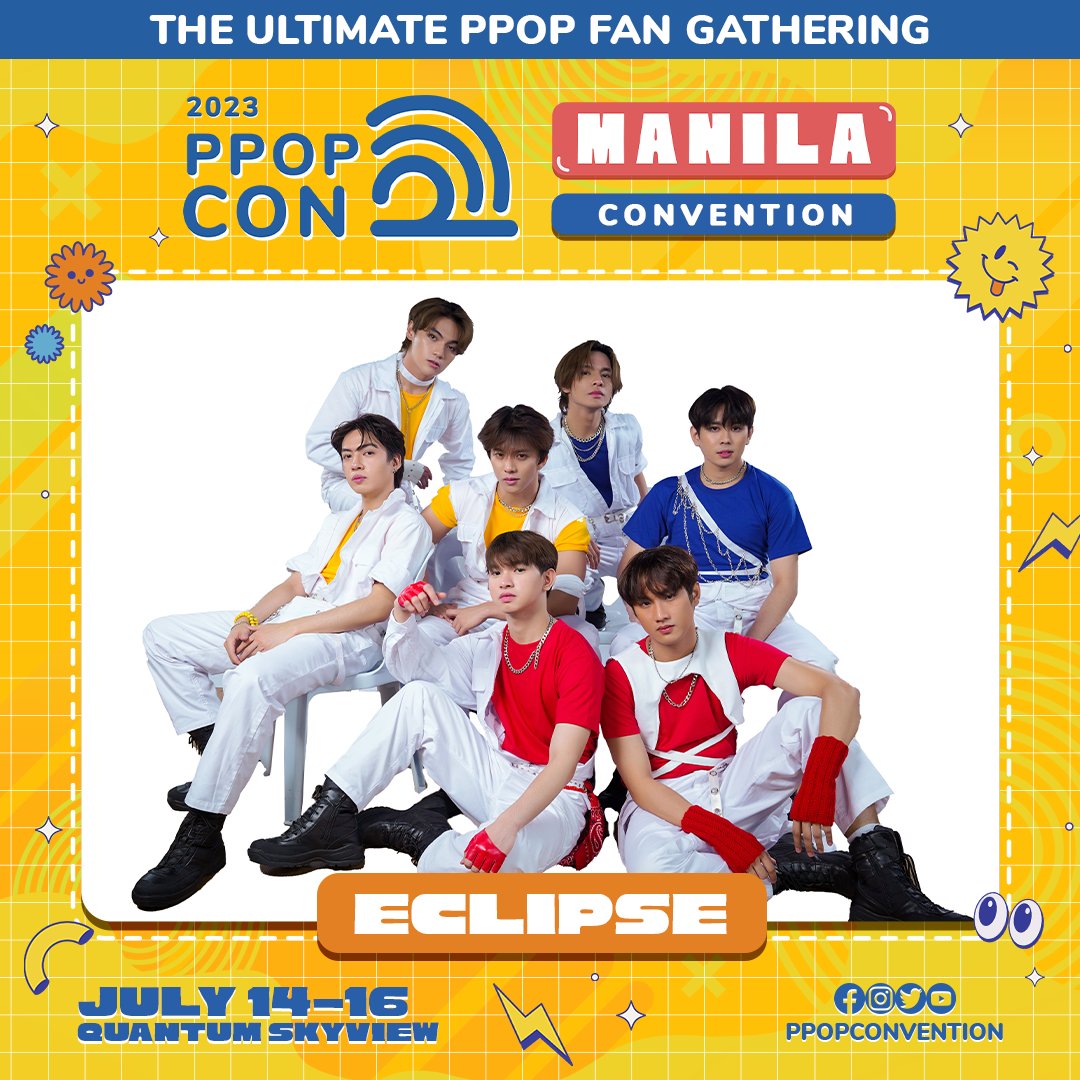 PPOPCONVENTION's tweet image. 📢PPOPCON MANILA 2023 CONVENTION LINE-UP!!!

Yan ang saya! Eclipse will be joining the #PPOPCONMANILA2023 on July 14-16!

Visit ppopcon.ph for more details!