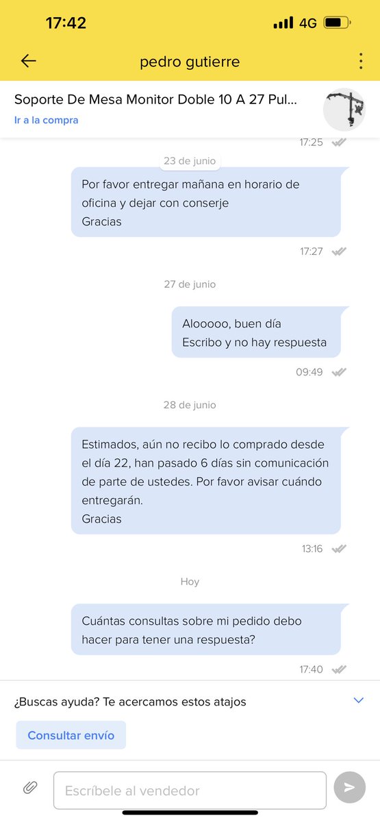aafcaafc's tweet photo. @ML_Chile Ningún interés de solucionar mi compra x parte de MercadoLibre: https://t.co/fvZ67KDjbd