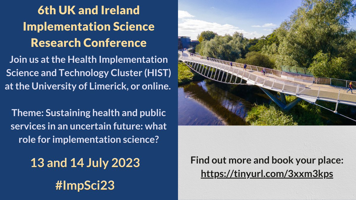 Still time to join us online for #ImpSci23 next week!

We’ll explore how #ImpSci can sustain public services in an uncertain future. Read the full programme: impsciconference.com/programme/

And book your spot: arc-sl.nihr.ac.uk/events-trainin…

#ImpSciWeek23