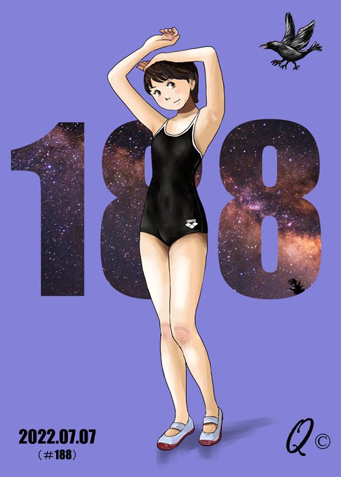 一年前の七夕のイラストを見たら、七夕とは無縁の「黒アリーナ」を描いてた😱
あ、でも背景に「天の川」っぽいの使ってるのね☆彡 