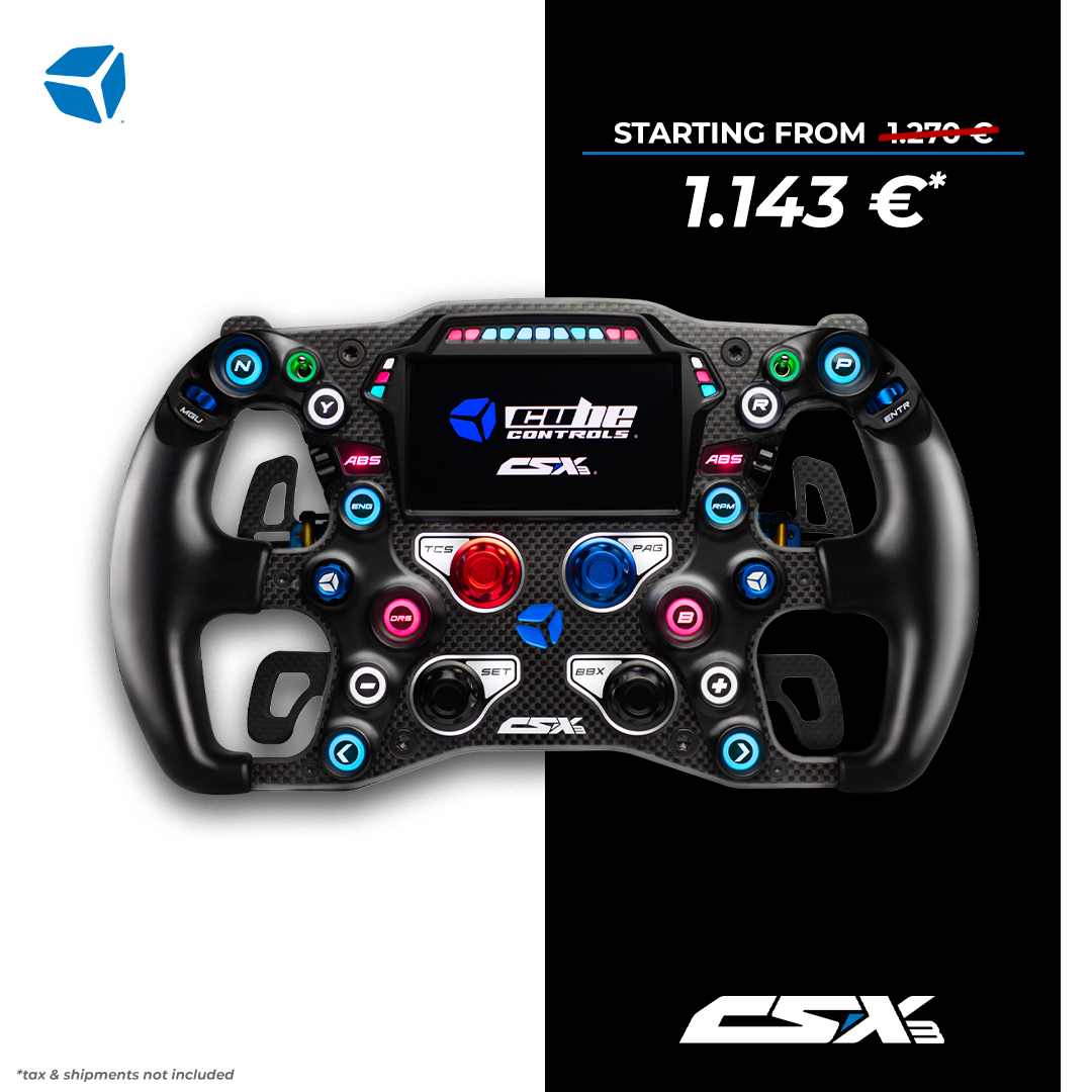 Cube_Controls's tweet photo. Hey Racers!

Have you heard about our Summer Sales? ☀🏷
Boost your sim rig! Don’t miss the opportunity with 10% off on our #SP01 Pedals, #CSX3, #FPRO and G+ sim racing socks! 🚀

Hurry up, this sale ends on 16/07! 🏃‍♂️

👉 https://t.co/uvvQtCUVBv https://t.co/TrOO6VEYdG