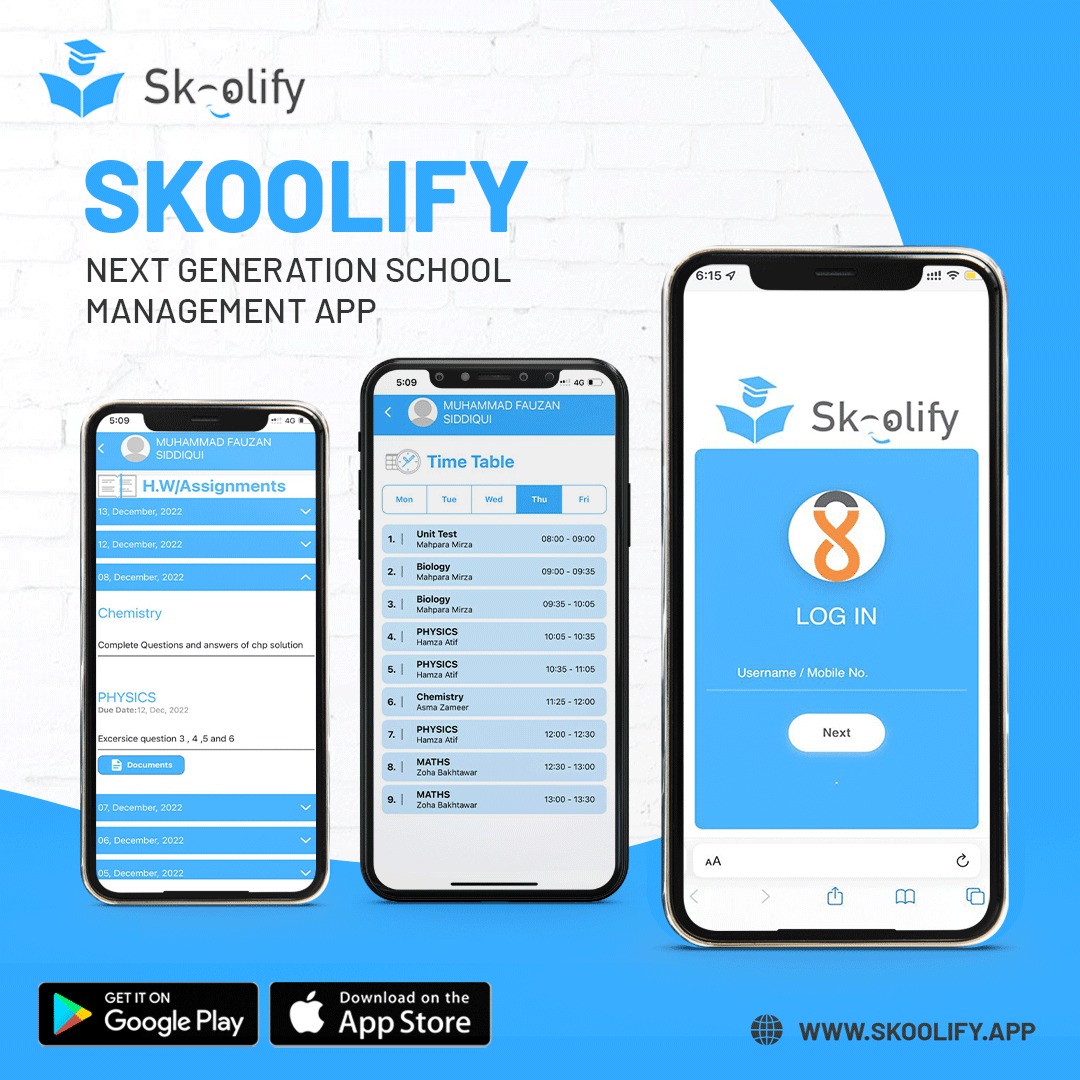 SkoolifyApp's tweet photo. Revolutionize your school experience with Skoolify, the ultimate school management app. Try Skoolify today and discover a smarter way to manage your school.

For more details WhatsApp at +923175665439 https://t.co/yQaEPKVOuj