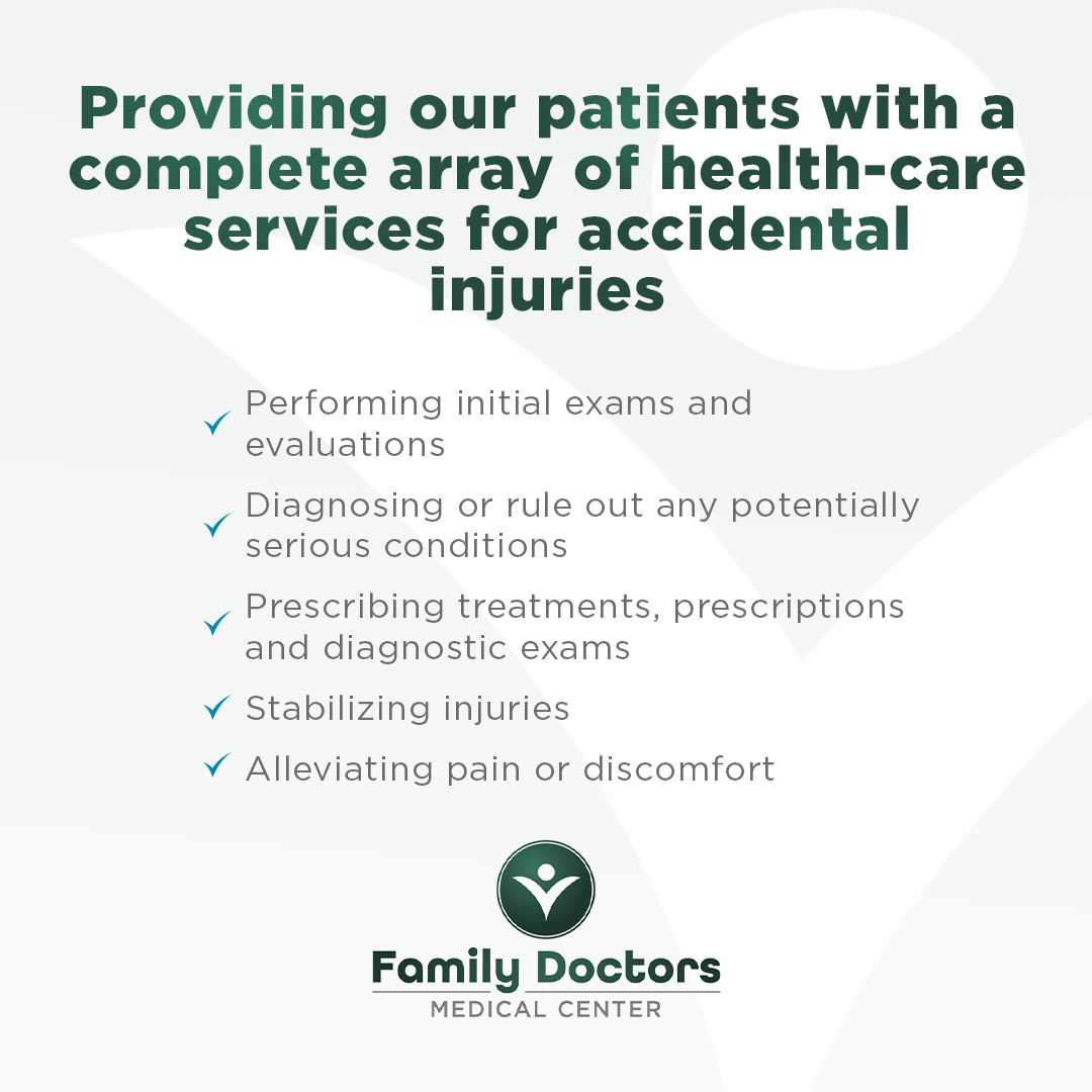 Trust us to provide top-notch care when you need it most. ✨

☎️702.616.9471

#AccidentalInjuries #FamilyDoctorsMedicalCenter #TopNotchCare