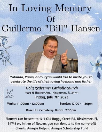 Today we remember a leader in our community and offer our condolences to his family for their loss.

Hoy recordamos a un lìder de nuestra comuninidad y ofrecemos nuestras condolencias a su familia por su pèrdida.