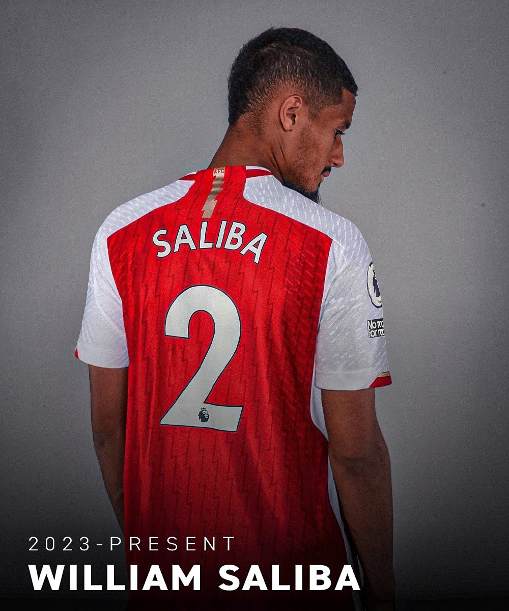 アーセナル SALIBA 2番 シャツ William Saliba has renewed and will now wear nr 2 ❤️ #afc