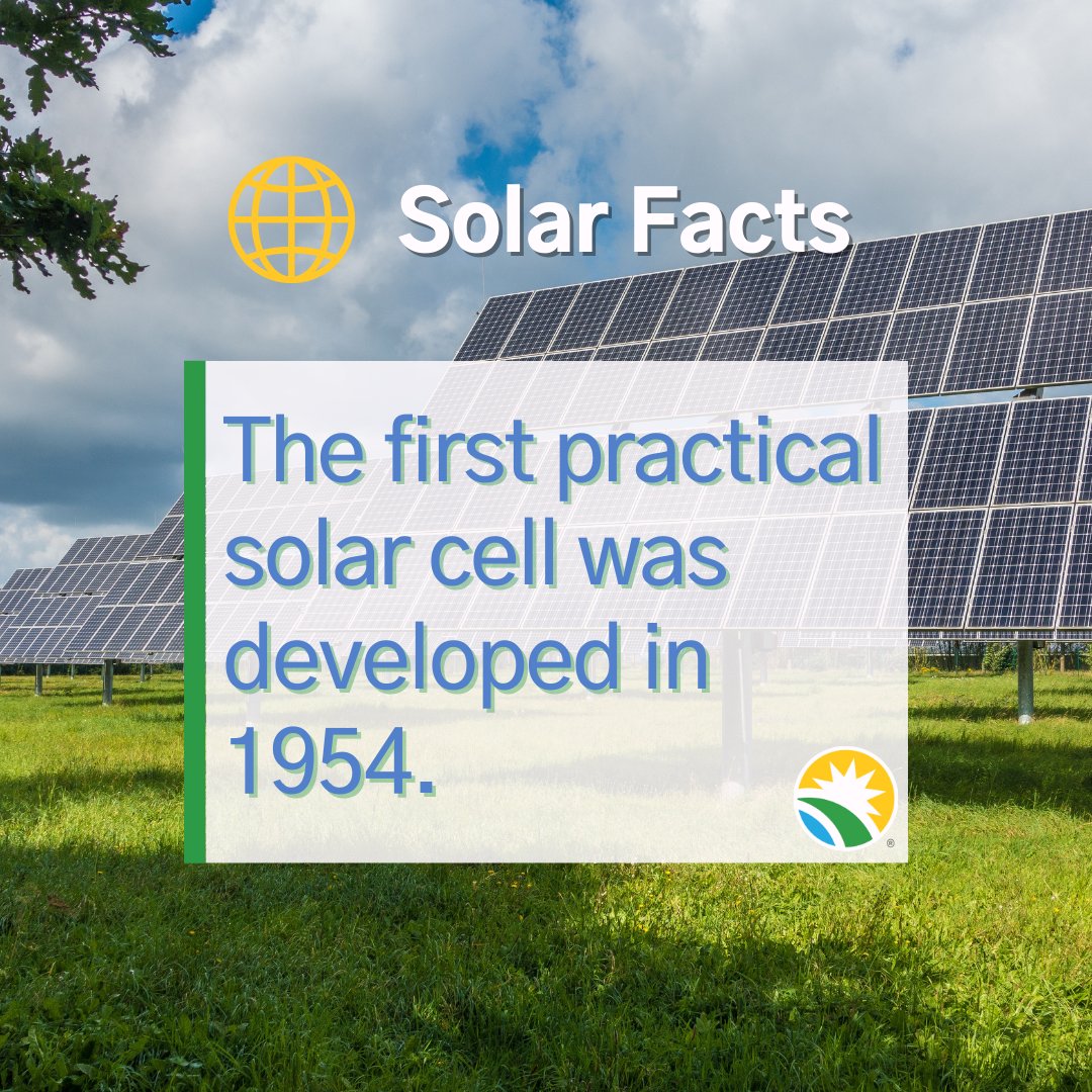 MCGreenBank's tweet photo. #DidYouKnow The first practical solar cell was developed in 1954 by Bell Labs, and it had an efficiency of only 4%?
Thanks to #SolarFactFriday, now you know!
Thinking of going #solar? Visit our website, https://t.co/kXOwjYtKqr, to learn more. https://t.co/E2ISmiUZLm