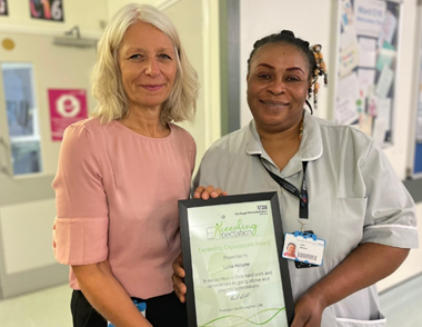 RWT_NHS's tweet photo. We’d like to congratulate Lydia Akhaine, Healthcare Assistant, for winning the June #ExceedingExpectation award. Lydia works mostly nights and is always smiling and delivering quality care to patients. 

Lydia is an asset to RWT and thoroughly deserves the recognition 💚 https://t.co/WEivPkbhnr