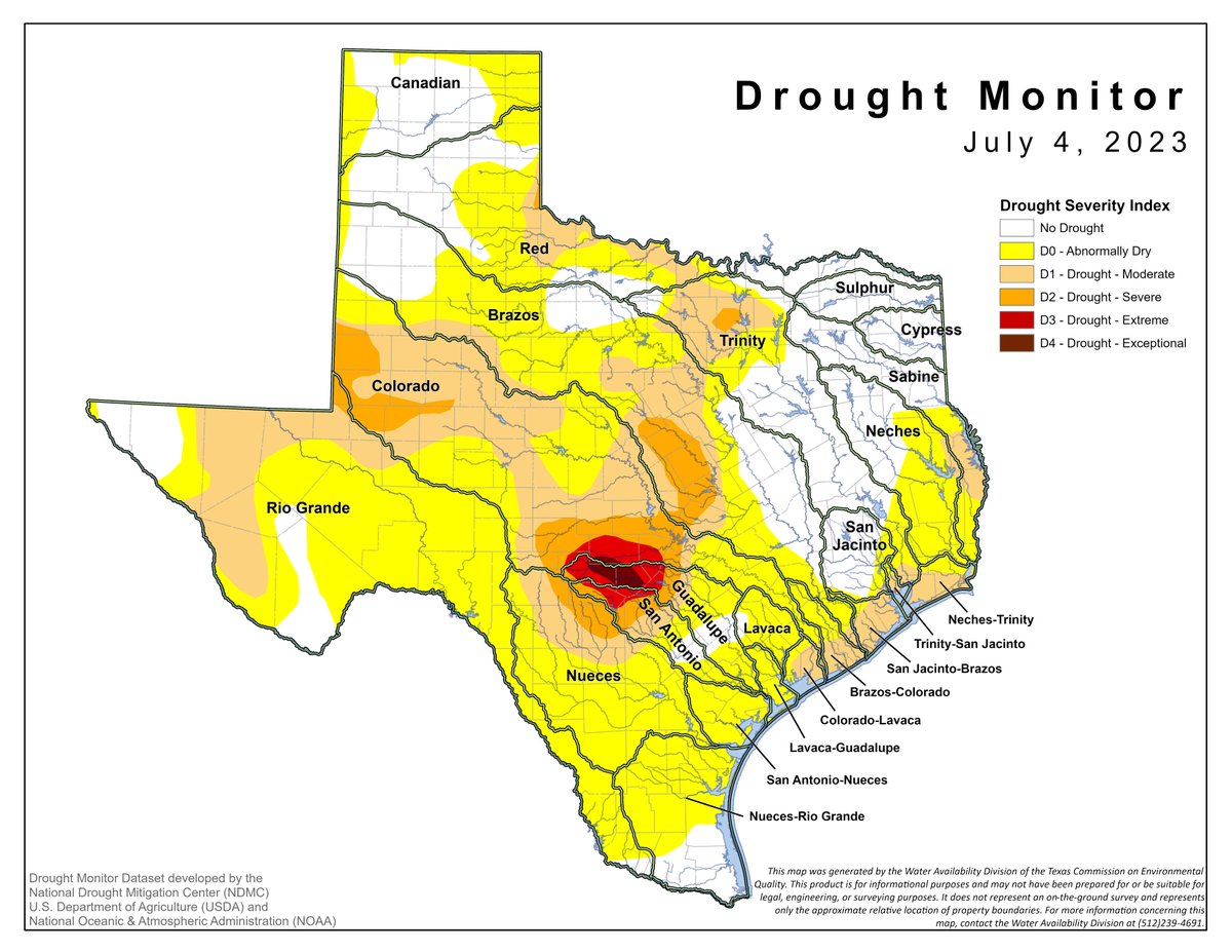 TCEQ's tweet photo. There has been very little change to drought conditions this past week. The latest drought map is available at https://t.co/wUU7dlnCiM. #TXWater #TXDrought https://t.co/IHuwZy6vDZ