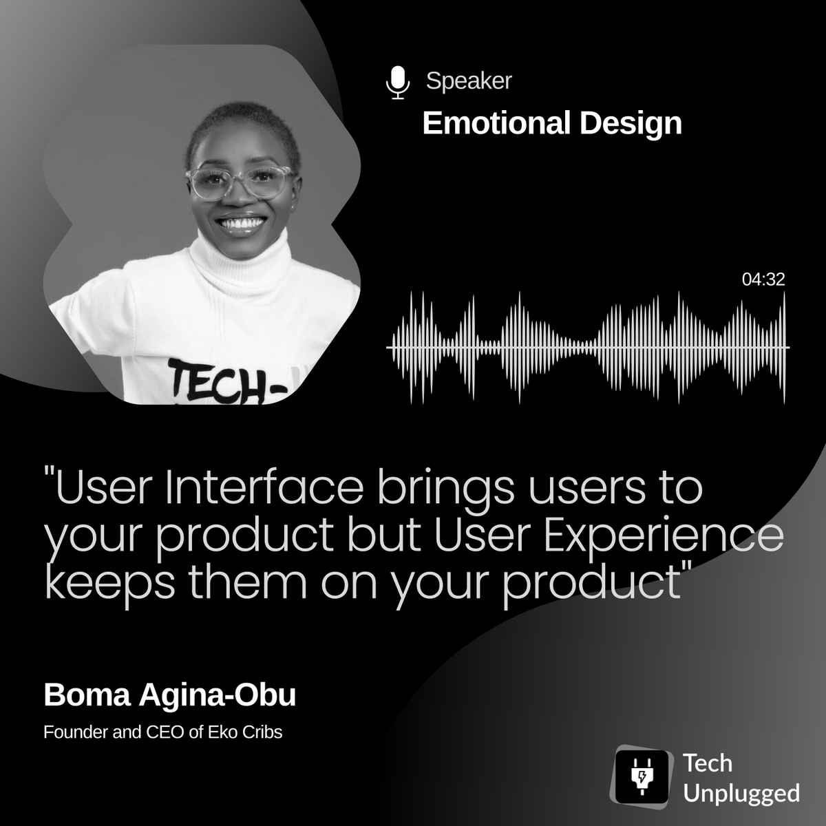 TechUnplug8056's tweet photo. @Boma_aginaobu Took us through an insightful session on Emotional Design, last night.
#tech #techtalk #productdesign https://t.co/iMsA43UzOz