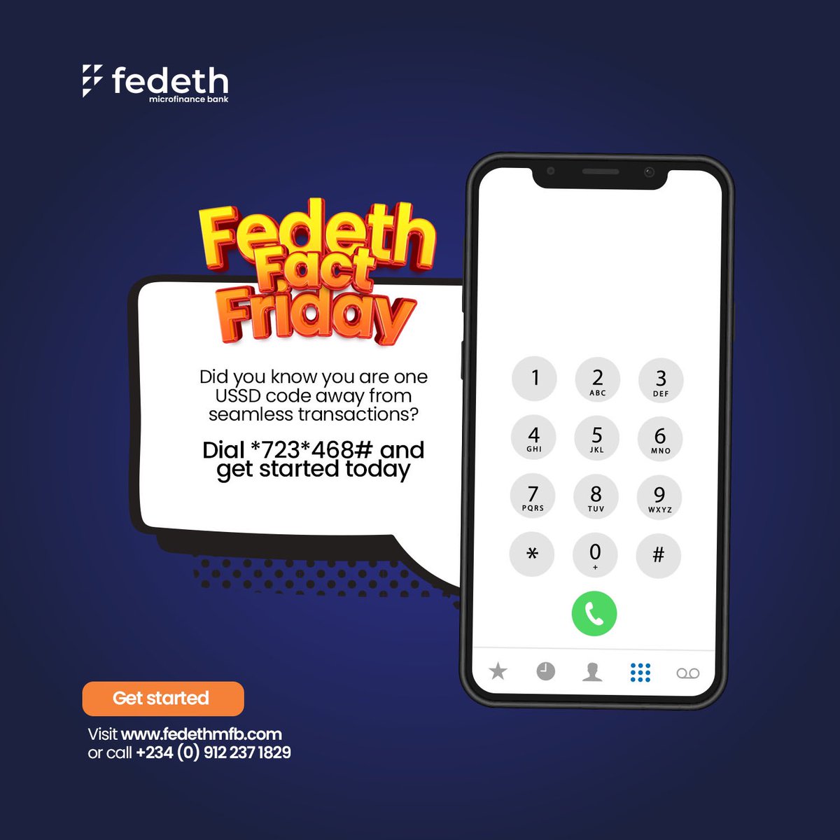 clearpaymfb's tweet image. One fact about us is that we are all about seamless transactions.

Our USSD code is one of them. Dial *723*468# now and get on with it!

#fedethmfb #ussdcode #seamlessbanking