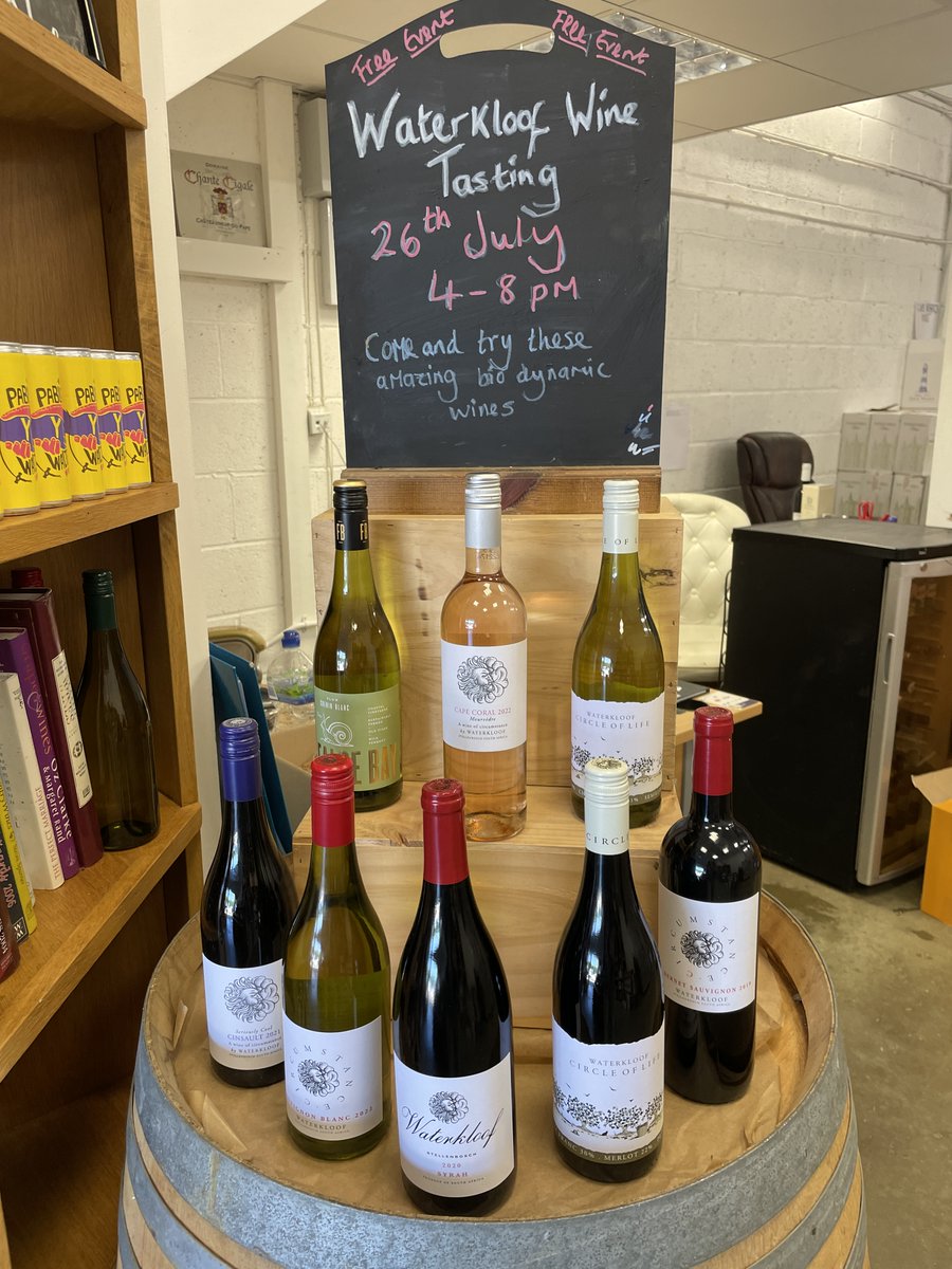Getting ready for our Free Wine Tasting event on 26th July. Eight amazing South African wines will be available to sample from bio dynamic champions Waterkloof- along with some complimentary nibbles!
