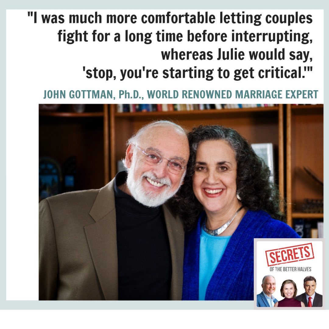 SecretsOfTheBH's tweet photo. NEW EPISODE! We put you in the chair of world-renowned #marriage therapists, John &amp; Julie Gottman @GottmanInst, who know the secrets to making #relationships work. 

Share these links with people you love.

Apple https://t.co/nrb3BxLQOY

Spotify https://t.co/7kjbuH3bzH https://t.co/8JdfXcxKCx