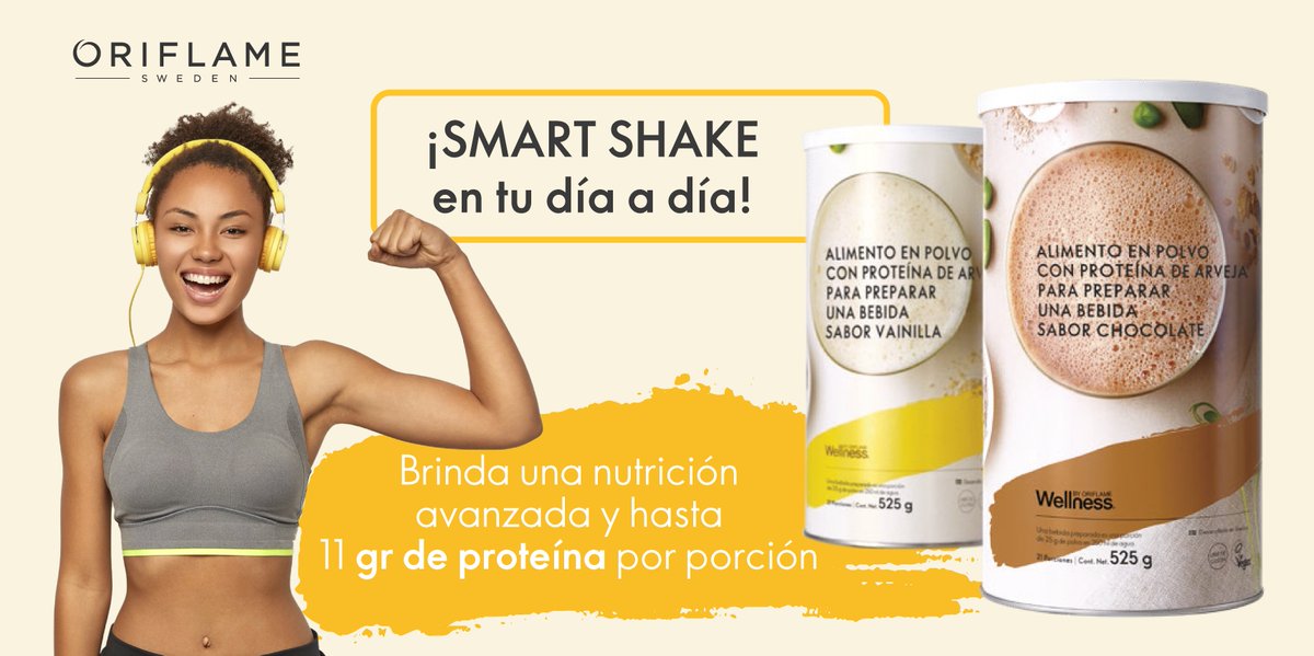 Oriflame_Co's tweet image. ¿Ya probaste el poder nuestro #SmartShake?
Un delicioso alimento en polvo con proteína ideal para preparar en bebidas y complementar tu nutrición.

100% vegano y endulzado con estevia
¡Anímate a probarlo!

#Oriflame #Wellness #Salud #Proteína