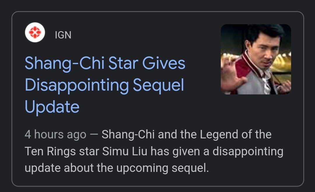 zajarism's tweet photo. @SimuLiu @IGN 
My ONLY concern for the MCU is the quality of the story telling.
I know actors want their pay-day, I totally get that. 
Phase 4 was lacking in quality.
So now I hope Marvel is focusing on a great plot, instead of feeling pressured by actors to produce 'anything'. https://t.co/kETZsCfh18