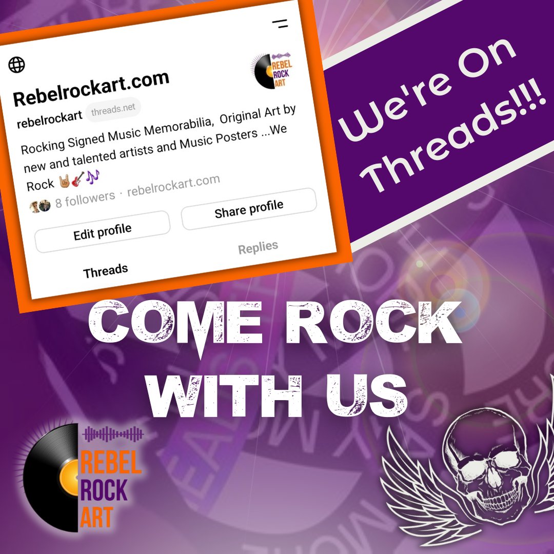 🎸🎉 Exciting news, rockers! We're now on Threads! 🎉🎸 Don't tell #Elon 🤫

Join us on our new journey as we continue to share our #passionformusic and art with you. Get #exclusive peeks at our rocking #musicmemorabilia and unique #art pieces. 🎵📸🖼️