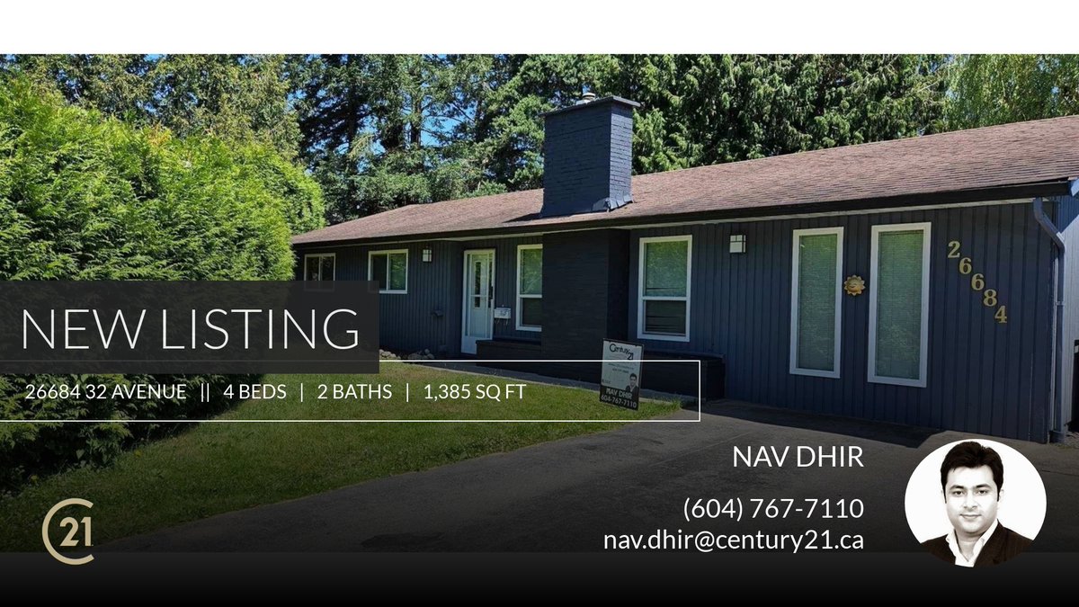 DhirNav's tweet image. 📍 New Listing 📍 Take a look at this fantastic new property that just hit the market located at 26684 32 Avenue in Langley. Reach out here or at (604) 767-7110 for more information

Nav Dhir
Century 21 Coastal Realt... homeforsale.at/26684_32_AVENU…