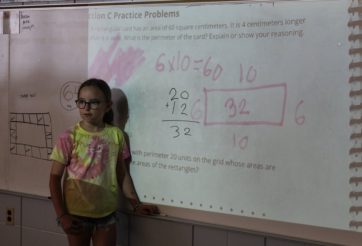 FDCSD's tweet photo. In math class, Feelhaver #FDElem 3rd graders learned about area & perimeter. They discovered how these concepts help them understand the size & shape of different objects & spaces & have real-life applications all around them. #proud2bFD #FDCSD https://t.co/tcS5VUdkEf