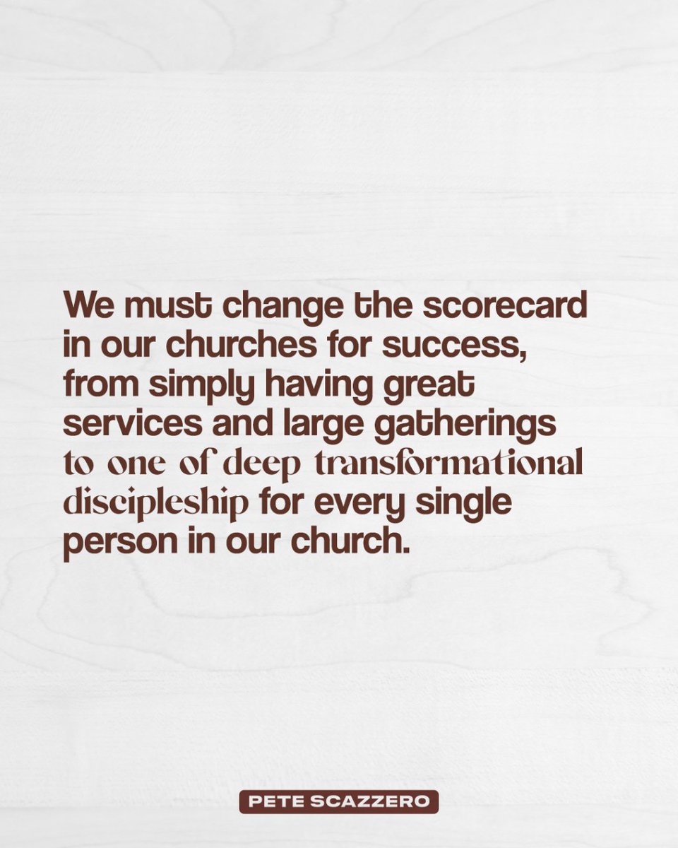petescazzero's tweet photo. It is God’s time for the church to redo her scorecard for success. https://t.co/BortTLaQld