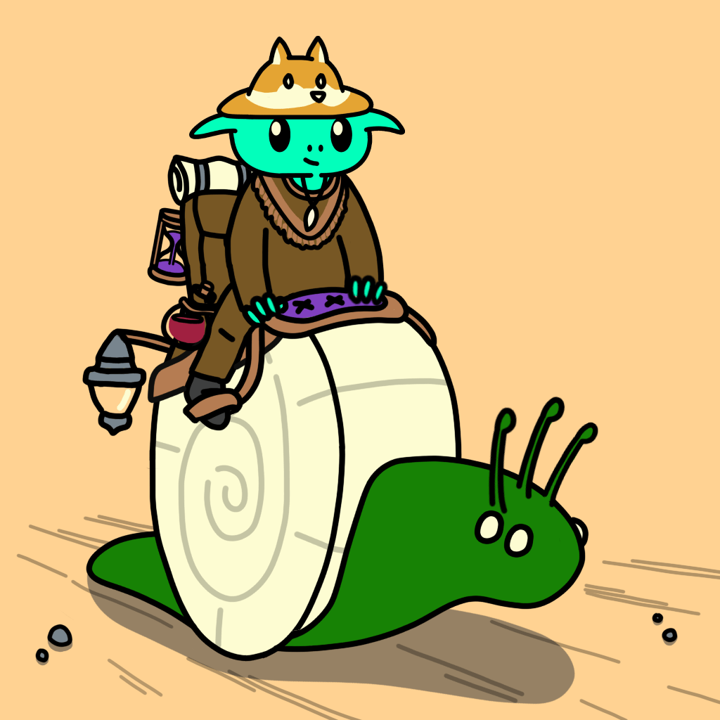 sentiesworld's tweet photo. In the enchanting world of Senties, adventurers ride colossal creatures and even... majestic snails! 🐘🐌  #nftart #nft #SentiesWorld https://t.co/cuXk3snq8q