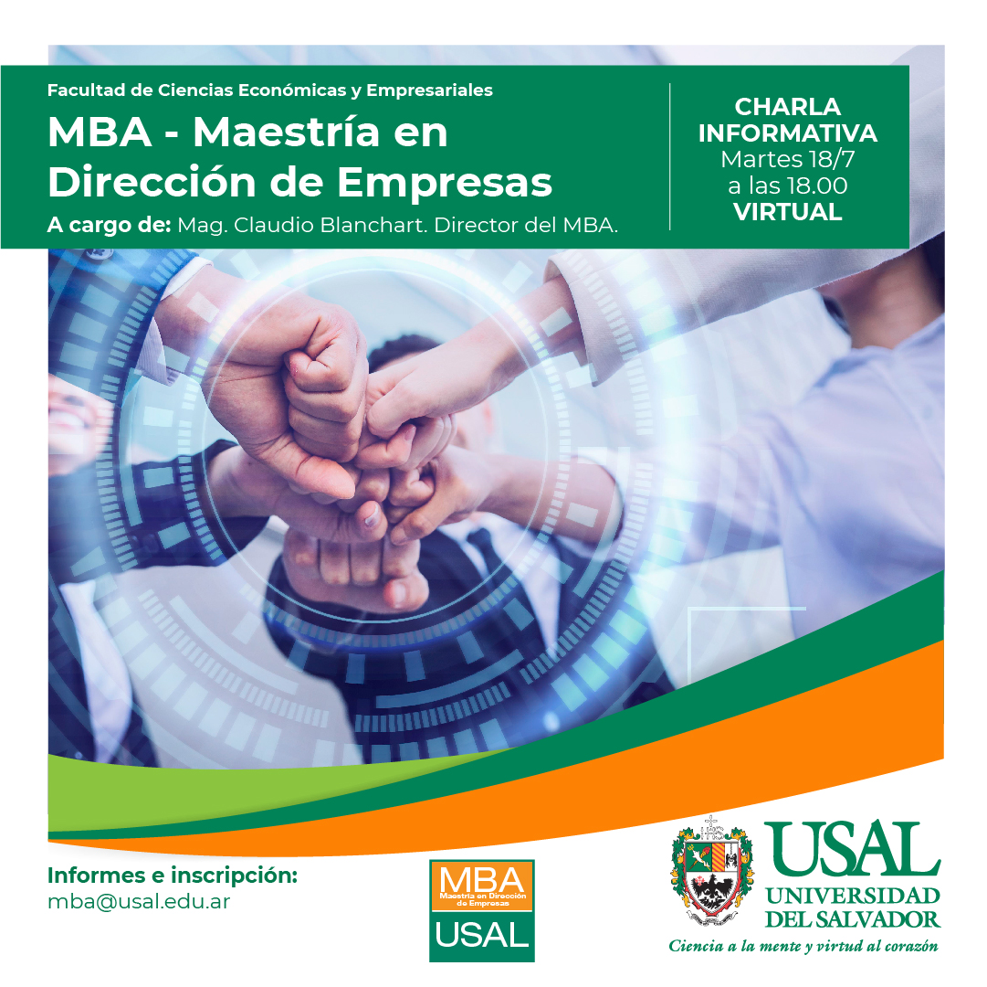 USalvador's tweet photo. #MBAUSAL. La mejor oportunidad para seguir creciendo #USALIZATE
Inscribite a las charlas informativas👉🏼 https://t.co/Qq1Cjtdysw https://t.co/S68MygWAAR