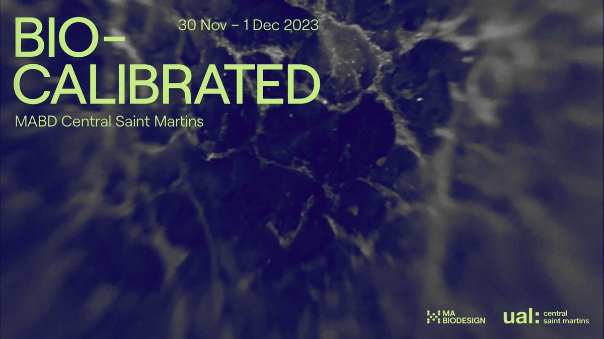 Call for short papers and projects: Bio-Calibrated: Tools and Techniques of Biodesign Practices Symposium. 

30 Nov to 1 Dec 2023, hosted by Central Saint Martins MA Biodesign.

Submit by 15 August:

augmented-architectures.com/about_BIOCALIB… 

#biodesign #symposium #biocalibrate #biodesignresearch