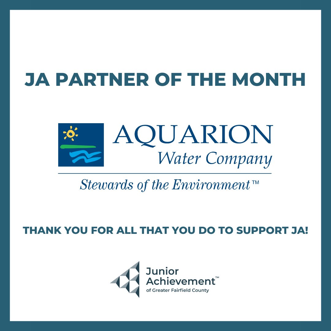 JA_GFC's tweet photo. We wanted to take a moment to spotlight one of our longtime partners and supporters of JA, Aquarion! Thank you for all that you do to help JA further our mission of inspiring and preparing young people to succeed in a global economy https://t.co/ntLwUlnH6T https://t.co/8stKGUIVhg