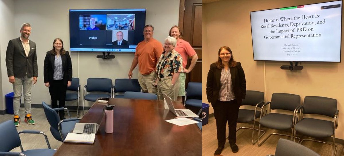 Graduate student Rachael Blandau successfully defended her dissertation this week. Titled “Home is Where the Heart Is," it looks at the representation of rural areas.  Congrats to the future Dr. Blandau, who soon starts a new job with Reach Evaluation:

reacheval.com