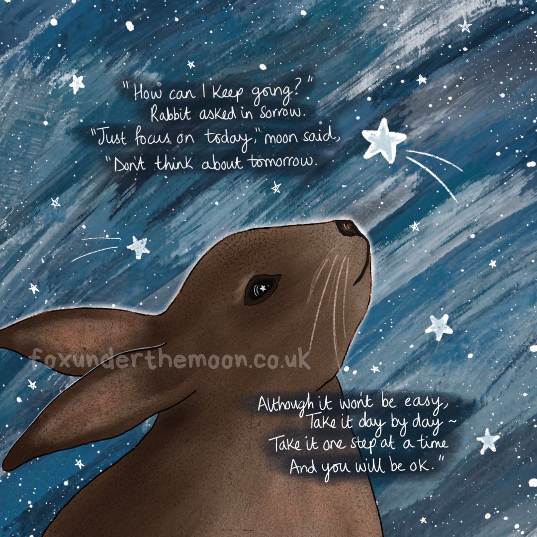 Fox_Under_The's tweet photo. I wrote a little poem about navigating the heart-breaking journey of grief. This one is called ‘Broken’ and is about a little bunny asking the moon what to do with all the love left behind when losing a loved one.
#Grief #loss #love #life https://t.co/YxhqZ0pk8U