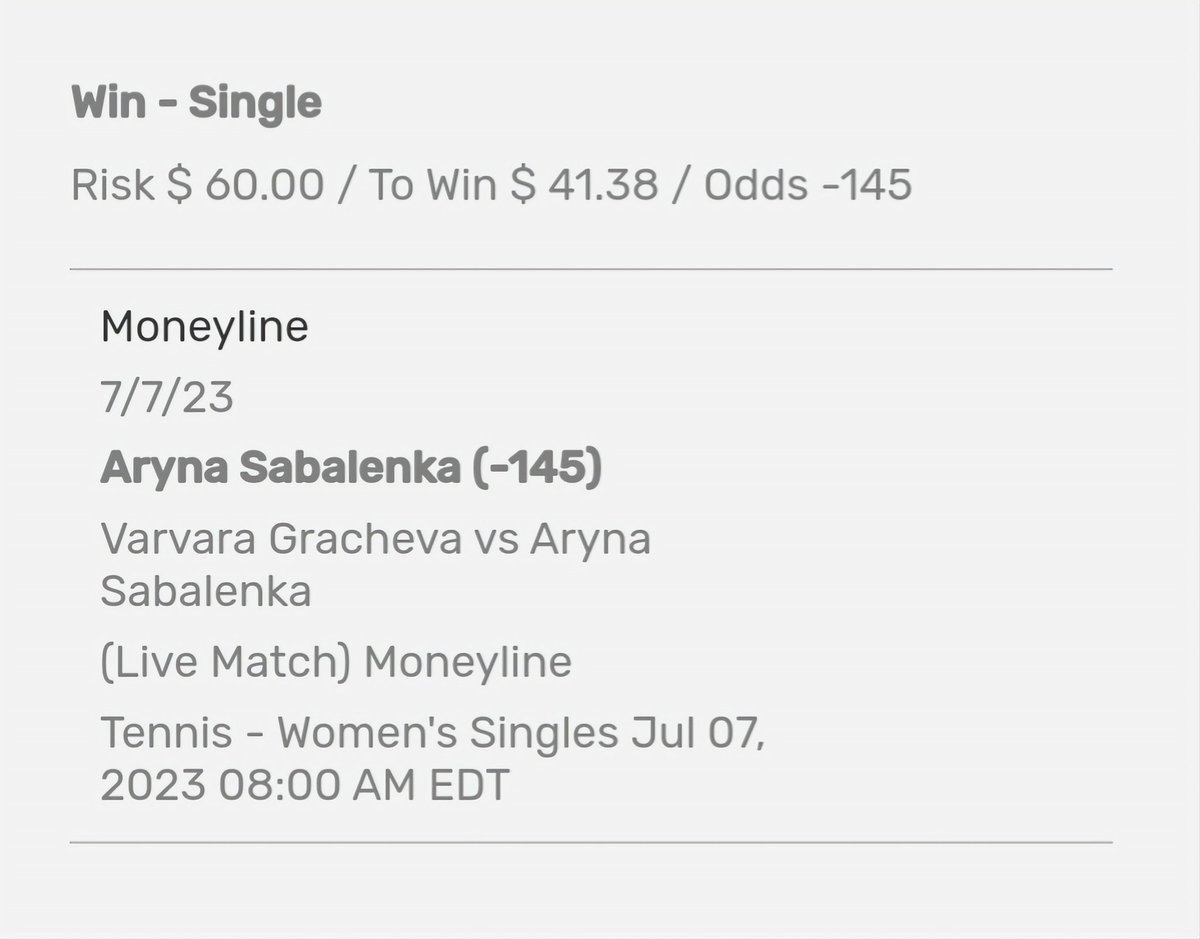 meta_wager's tweet photo. Wager Alert π
@Wimbledon πΎ
Aryna Sabalenka (-145)
Varvara Gracheva vs Aryna Sabalenka
(Live Match) Moneyline
We couldn't pass up on this VALUE!
@SabalenkaA is a warrior. π
#GamblingTwitter #MetaWager https://t.co/RbHnc1onXP