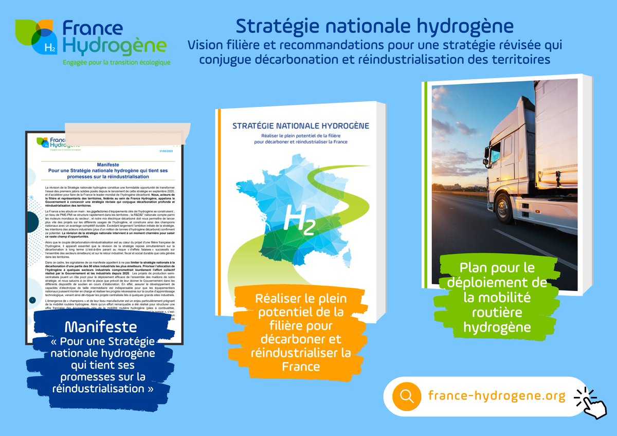 ✅ France Hydrogène propose une vision filière et ses recommandations afin de concevoir une stratégie nationale #hydrogène révisée qui permette de poursuivre le déploiement dans les meilleures conditions.
A consulter ici👉 france-hydrogene.org/publication/st…