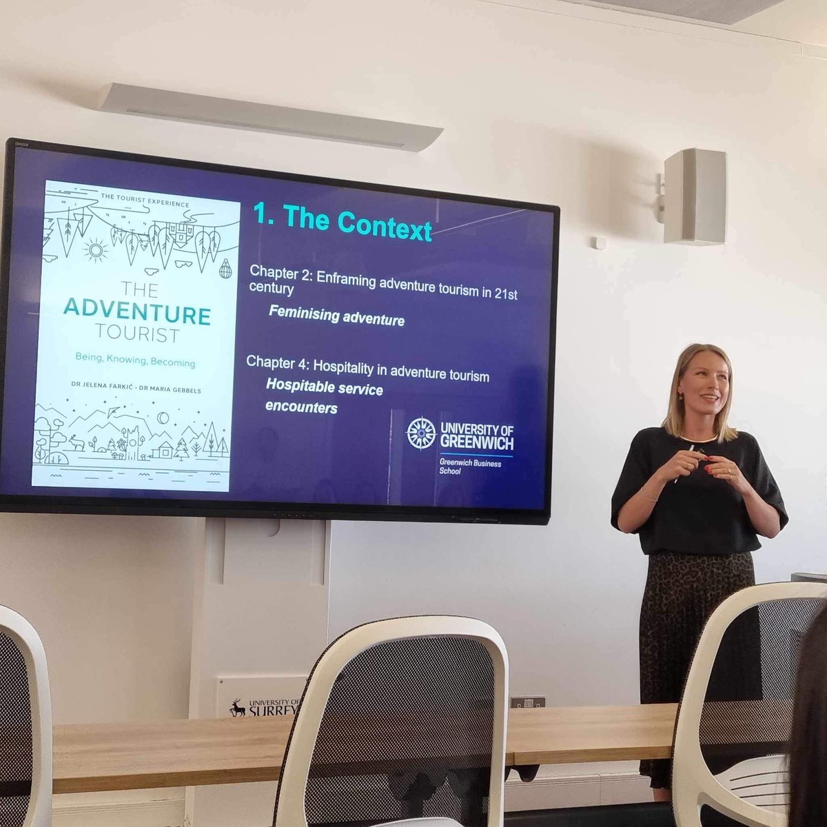 MGebbels's tweet image. I discussed feminising adventure, hospitable service encounters, and flourishing through adventure by sharing female voices at #Surrey2023 @hahooii @GreTMRC #Back4Good @UniofGreenwich