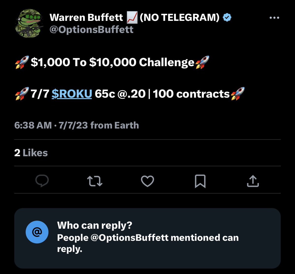 RichieRiiicch's tweet image. #FINTWIT #HAPPYFRIDAY 

HERE’S THE TYPE OF ACTIVITY THAT RUINS FINTWIT: 

$ROKU — NOT EVEN 1M VOLUME ON UNDERLYING

@OptionsBuffett TWITTER PUMP 101 

6:36AM — FRONT LOAD THOUSANDS OF CONS 
6:37AM — PAID ROOM FRONT LOADS THOUSANDS 
6:38AM — TWEET FALSE ENTRY @ FALSE PRICE 

THIS…