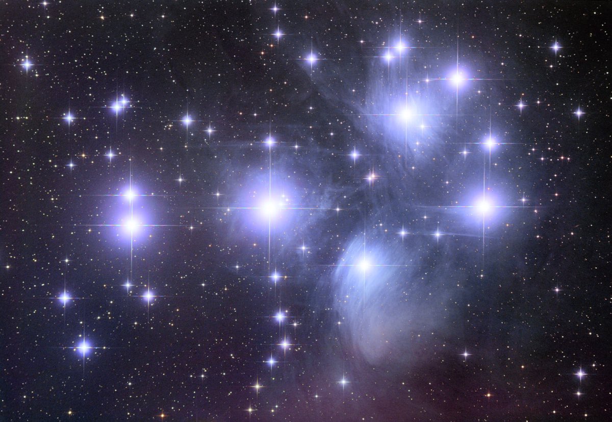 BangtaNASAverse's tweet photo. Happy 7/7 JK SEVEN Friday #BTSARMY! Here’s the Pleiades in bora, one of the brightest star cluster, also known as “Seven Sisters”.
🥳 It is also our account’s 1yr bday!!! Tell us your fav memories of us #NASA_ARMY, and join us for an #ask_us_anything at 5PM EDT (2PM PDT)! -👽 https://t.co/lpg1QnnTSw