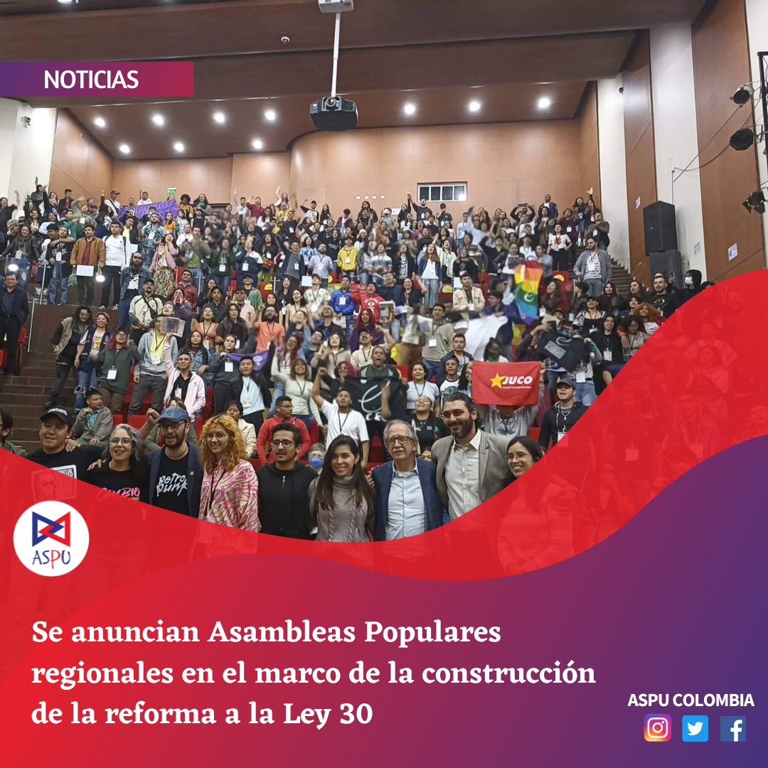 ASPU_Colombia's tweet photo. #NOTICIAS || En un paso clave hacia la transformación de la Educación Superior en nuestro país, se ha dado inicio al proceso de construcción de la tan esperada Reforma a la Ley 30. https://t.co/hkUaYnxQLb
