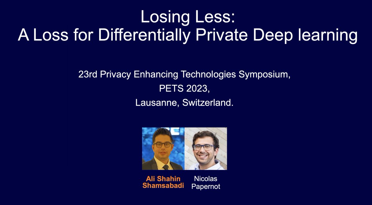 AliShahinShams1's tweet photo. I will be at @PET_Symposium (Lausanne) next week where I will be presenting 2 papers!
If you want to have a chat about research and/or our job openings at @Inria_Lille @VectorInst @turinginst @brave @ImperialX_AI, happy to meet. https://t.co/WYPuCqBZdB