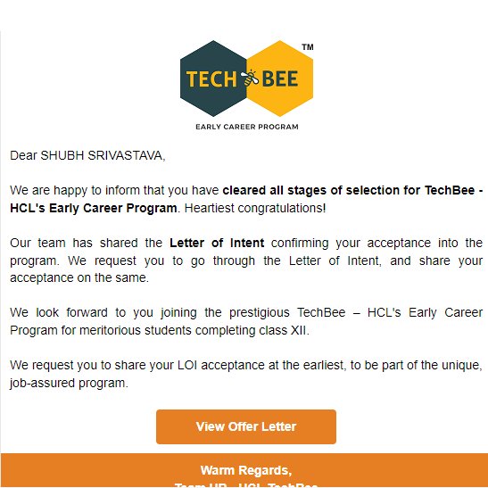 idleshubh's tweet image. Excited to announce that I&apos;ve been chosen for the HCL Techbee program!

#HCL #Techbee #HCLTechbee #TechCareer