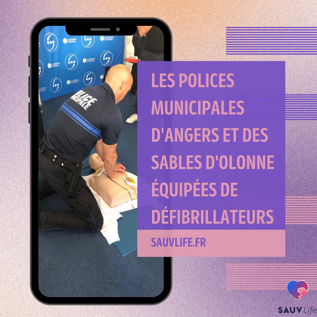 🧐 Le saviez-vous ? Les équipes de la #policemunicipale d'@Angers et @lessables sont équipées de défibrillateurs suite au lancement de l'opération #citoyensanté #sauvlife ! 🙏 aux villes, à @Cnp_Assurances, aux équipes des hôpitaux, SAMU et CESU @CHUAngers, CH côte de lumiere