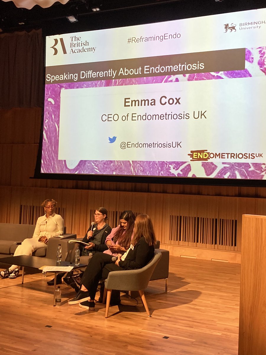 Emma Cox of <a href="/EndometriosisUK/">Endometriosis UK</a> speaks to how wrong it is to refer to #endometriosis affecting women of reproductive age, as it is perceived as affecting only those in their 20s to 40; we know it starts in puberty and doesn’t necessarily stop with menopause #reframingendometriosis