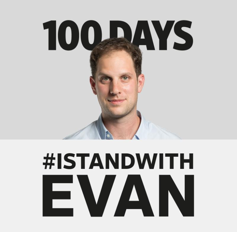 It has been 100 days since @WSJ reporter Evan Gershkovich was detained by Russia and falsely accused of espionage. His arrest is a brazen violation of press freedom and is a threat to democracies everywhere. Journalism is not a crime. #IStandWithEvan