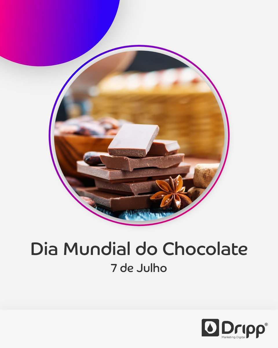 DrippTwit's tweet photo. Sextou!

A desculpa perfeita para saborear essa maravilha sem culpa 🍫

#diadochocolate #agênciademarketing #marketingdigital #marketing #mkt #redessociais https://t.co/E8RYJ9VArR