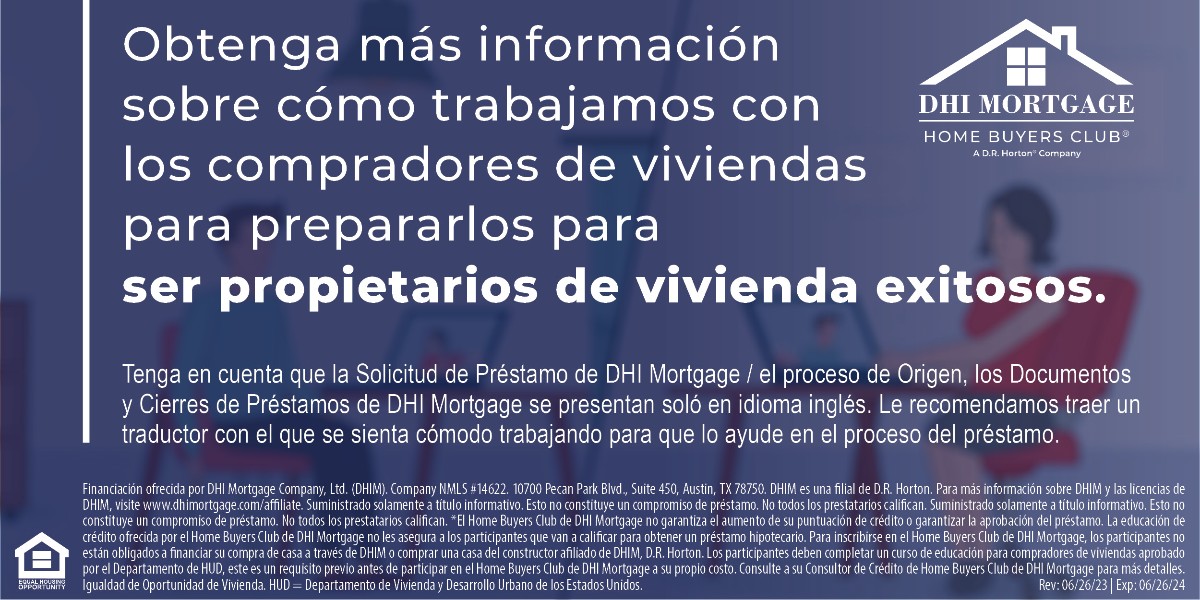 DHIMortgage's tweet photo. ¿Sueña con ser propietario de una casa pero le preocupa que su puntaje crediticio lo frene? ¡Nuestro DHI Mortgage Homebuyers Club trabaja con los compradores de vivienda para prepararlos para ser propietarios de una vivienda exitosa!
Descubra qué esperar: https://t.co/EbU6fgwGoz https://t.co/uqMUK92HMn