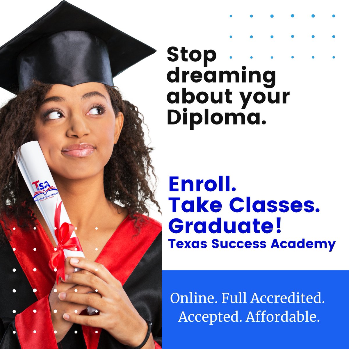 TexasHSDiploma's tweet photo. Earn a Diploma that makes you PROUD ~ #TSAPride!
https://t.co/uWtw0hQ2nV
#TexasSuccessAcademy #education #onlineeducation #onlineschool #homeschool #backtoschool #students #highschool #middleschool #elementaryschool #educators #teachers #adultlearners #success #motivation #... https://t.co/8bwaJQXFv7