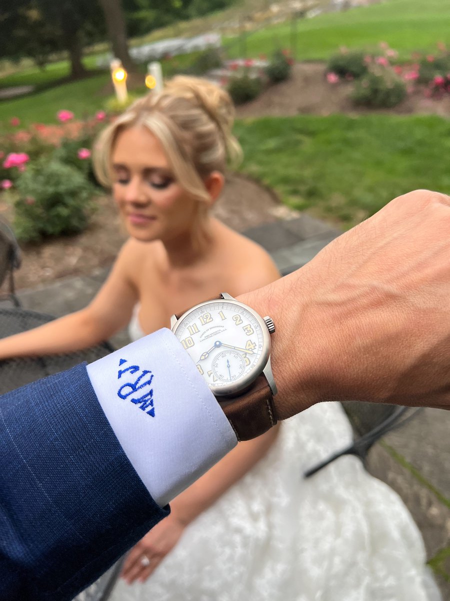 RGMWatchCompany's tweet photo. A wedding gift from the Bride to her Groom on their Special Day! Thank you for sharing the pictures from your big day Michael!
#rgmwatchco #rgmwatches #rgmwatch #wristwatch #watchmaking #watchmaker #independentwatchmaking
#corpsofengineers #weddingwatch #weddingday #enameldial https://t.co/qbH0SKdXR0