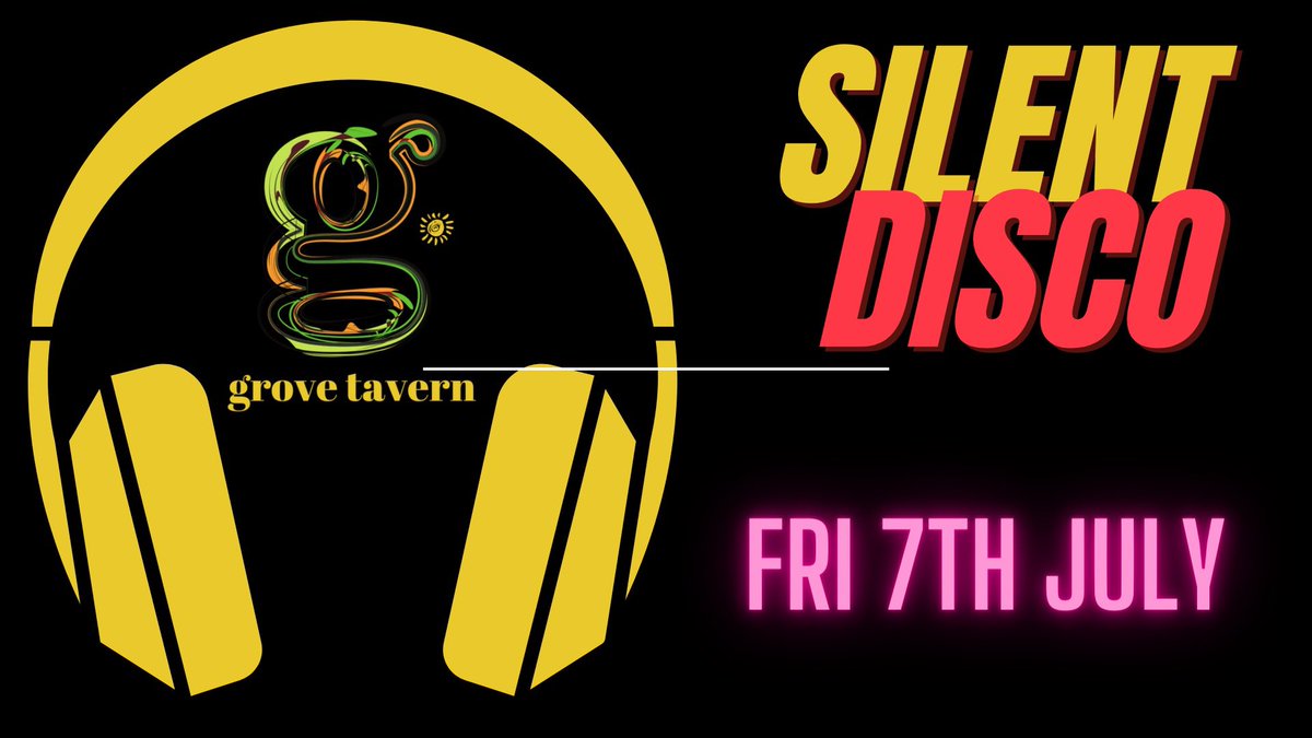 TheGroveTavern's tweet photo. TONIGHT! 🎉 Silent Disco at The Grove Tavern. 3 music channels + 'Select Your Own' option. Classic music vids on the big screen! 📺🎧 Get ready to dance the night away. See you at 8 PM! #TheGroveTavern #SilentDisco #ChooseYourTunes #DanceTheNightAway https://t.co/62kKpIJBd4