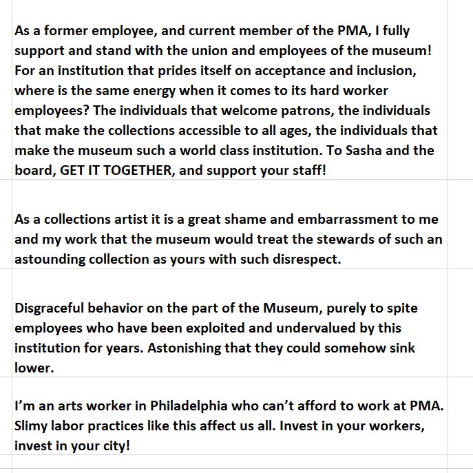 PhillyCWU's tweet photo. Four more 🔥🔥messages from our #PayUpPMA petition!
With your incredible outpouring of support, we've hit our goal of 1,750 signatures. But there's still time to participate--visit this link to sign and leave your message for PMA execs today: https://t.co/p815rfRCY6 https://t.co/hOcIlCO9EJ