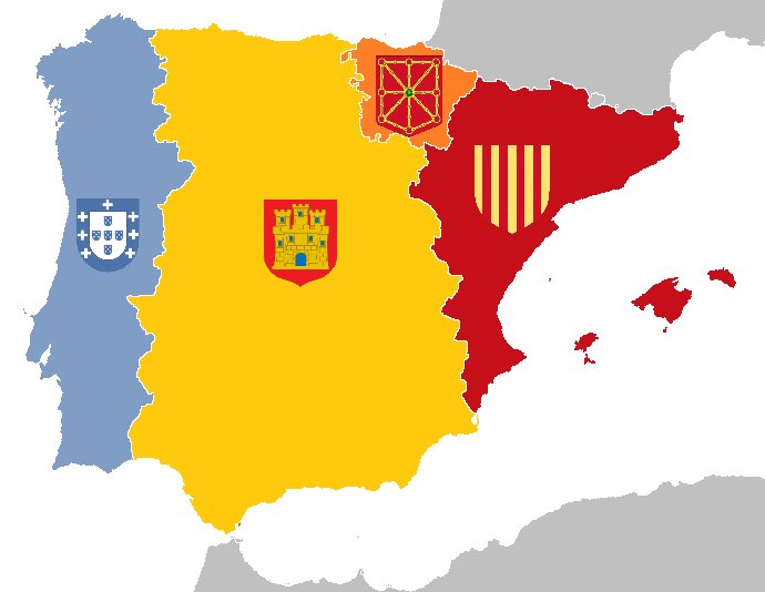 Castella fa veure que no, però viu amb por. Només cal veure aquest mapa per apreciar la petitesa de Castella, formada per territori principalment buit.