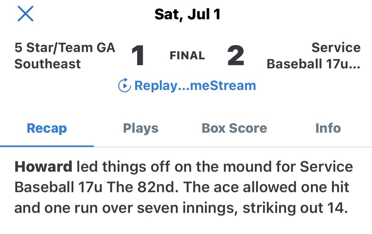 Proud of Rhett for earning MVP of the 17U Firecracker Finale <a href="/PG_Georgia/">Perfect Game Georgia</a> <a href="/PG_Tourney/">Perfect Game Tournaments</a> <a href="/HowDoYouServe/">Service Baseball</a> <a href="/rhetthoward1313/">rhett</a> <a href="/rhoward1313/">Rick Howard</a>